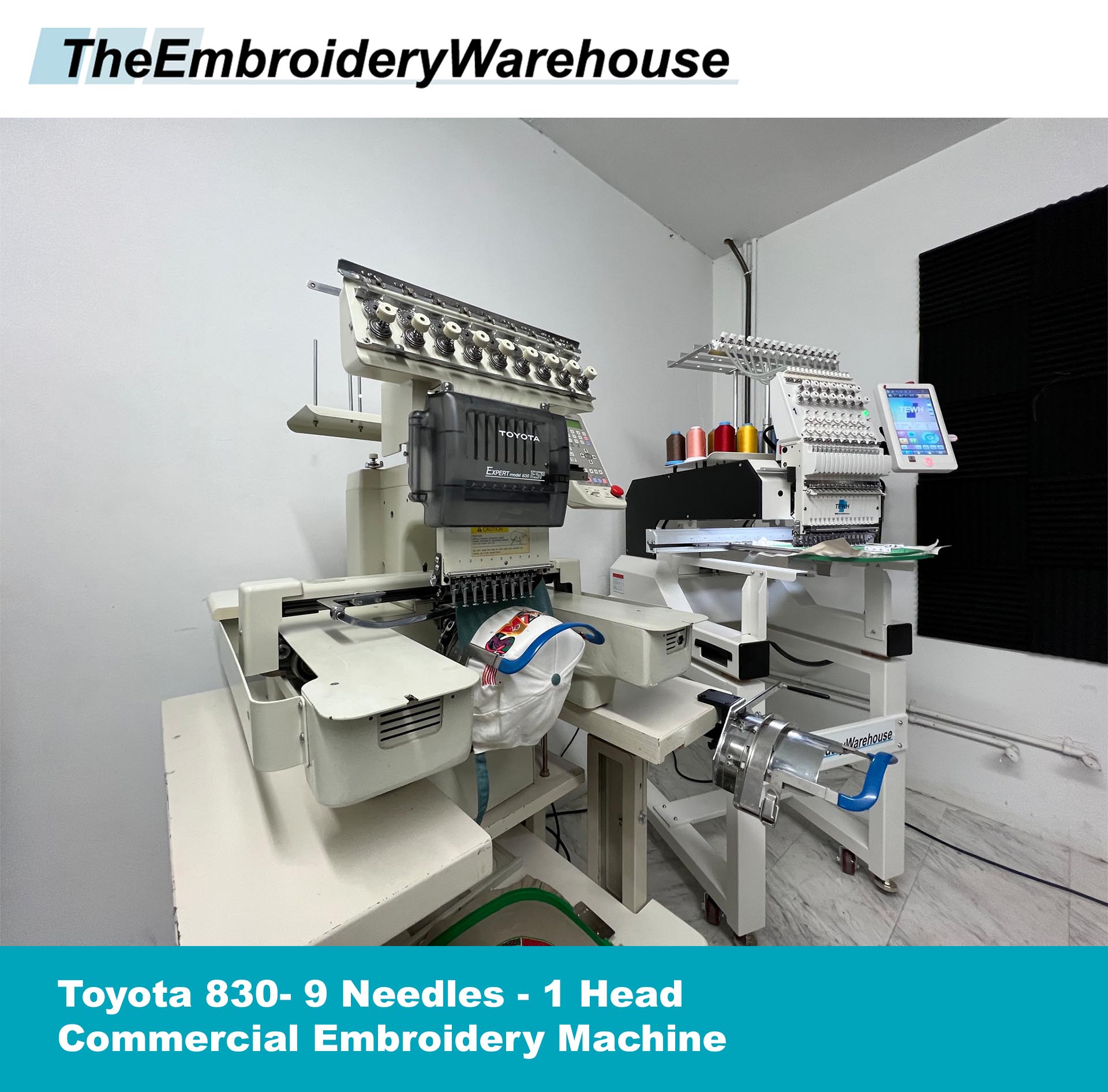 USED Toyota 830 9 Needles 1 Head Commercial Embroidery Machine